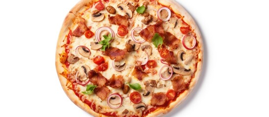 Poster - Francesca pizza top view isolated on white background