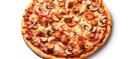 Poster - Francesca pizza top view isolated on white background
