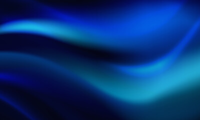 Abstract dynamic background with blurred bright blue gradient curves. Template of fluid digital wallpaper for desktop, website page, advertising, brochure, flyer. Wavy futuristic neon backdrop cover