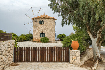 Wall Mural - Old windmill on the Zakynthos island, Greece.