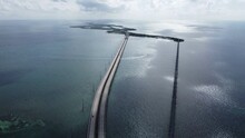  Summer 2023 Florida Keys Drone Shot Of Bahia Honda State Park And Bridges 