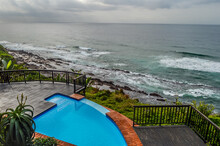 Outdoor Jacuzzi And Luxurious Spa Bath And Infinity Pool Along Atlantic Ocean In Ballito South Africa