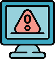 Sticker - Alarm connection icon outline vector. Lost internet. Site socket color flat