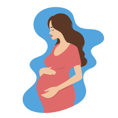 Wall Mural - Pregnant woman. Flat design. Vector illustration