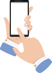 Poster - Finger touch empty phone screen. App template