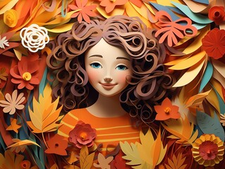 Fall Paper Woman