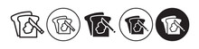Bread With Butter Icon. Toast Or Sandwich Slice With Jam Spread On Top Of The Bread With The Help Of Knife Symbol. Vector Set Of Morning Breakfast Meal. 