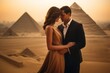 © Anne Schaum - Couple in their 30s in front of the Pyramids of Giza in Cairo Egypt