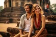 © Anne Schaum - Couple in their 30s smiling at the Angkor Wat in Siem Reap Cambodia