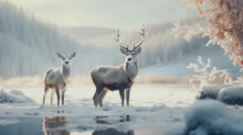 Forest Natives: Deer In Their Cold Habitat
