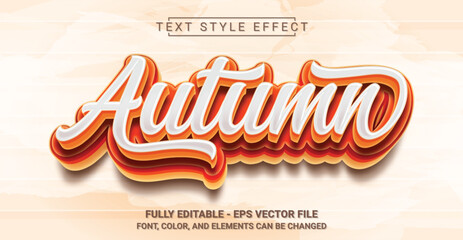 Autumn Text Style Effect. Editable Graphic Text Template.