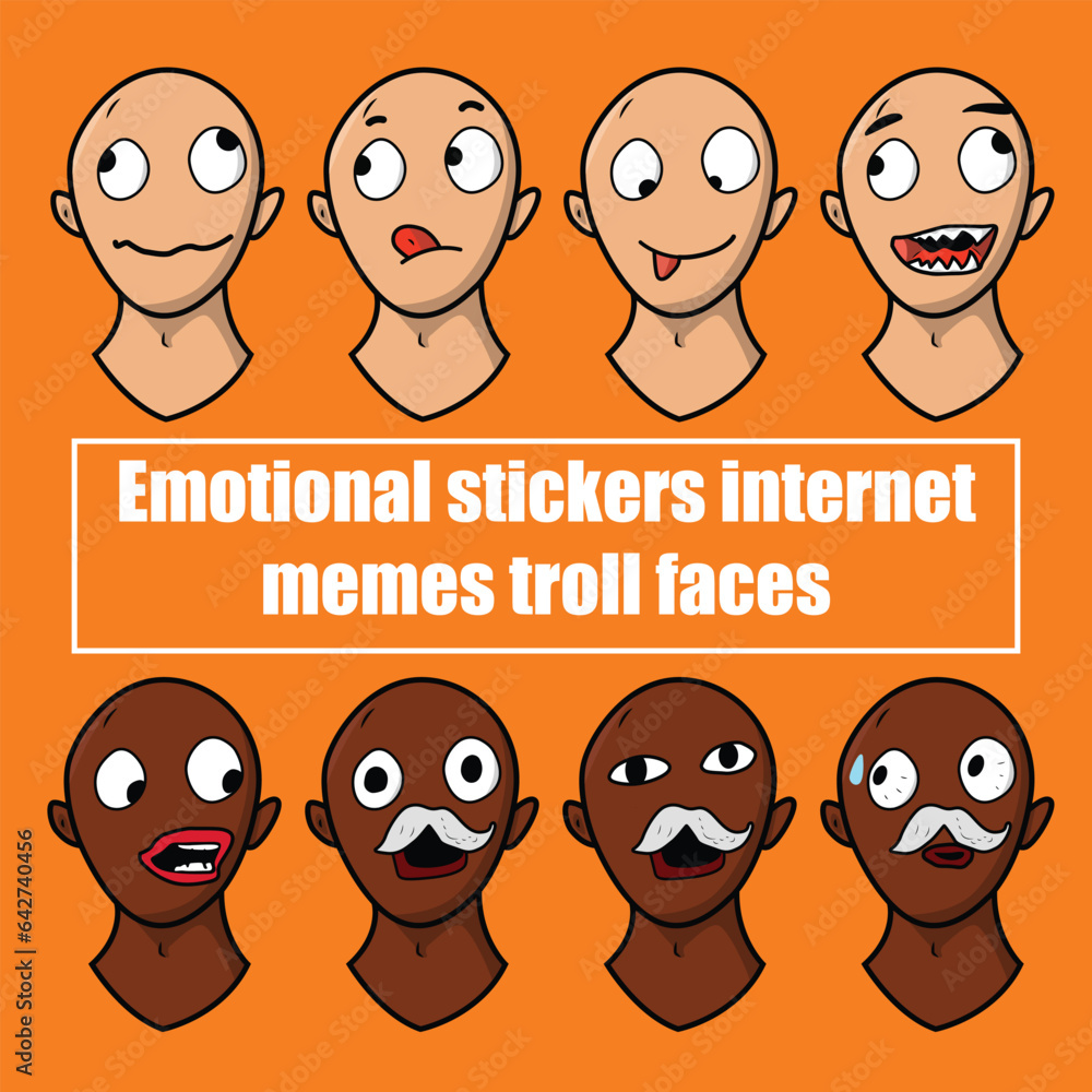 emotional-stickers-internet-memes-troll-faces-stock-vector-adobe-stock