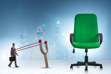 Wall Mural - Career concept with businessman launched from slingshot