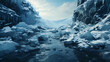 Leinwandbild Motiv the beauty of the frozen river during winter