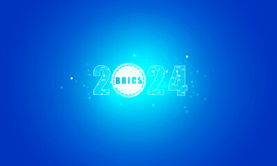 Wall Mural - Abstract technology polygon 2024 a BRICS Summit Concept with Initials of Member Countries with in Icons of Hand Fists symbol Hitech communication concept of private key digital world, vector design.