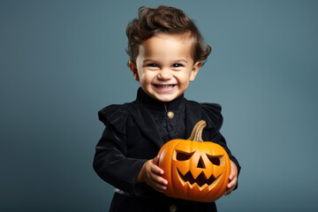 Wall Mural - Baby hold pumpkin halloween for happy Halloween festival