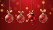 © INK ART BACKGROUND - red christmas balls background