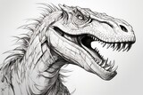 Fototapeta  - Portrait illustration of raptor dinosaur head on white background