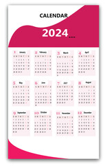 Wall Mural - calendar 2024 