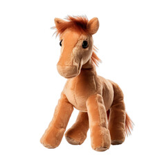 Wall Mural - front view close up of horse soft toy isolated on a white transparent background