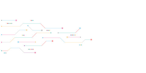 Wall Mural - Circuit board texture with communication technology concept. Creative vector illustration