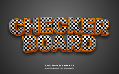 Wall Mural - Checker board 3d editable text style effect	