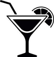 Sticker - Cocktail glass icon. Sweet alcohol drink symbol