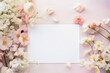 © Anneleven - Blank paper and flowers on country background for printable art, paper, stationery and greeting card mockup
