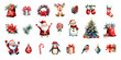 © ku4erashka - Set of christmas watercolor elements. Holidays clipart for christmas card, sticker and print.
