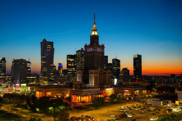 Wall Mural - Warsaw at night