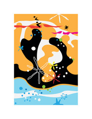 Wall Mural - creative card, cover and background with abstract shapes and colors.