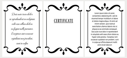 Wall Mural - frame border vector. vintage poster, invitation, certificate, business card, book cover, or menu pag