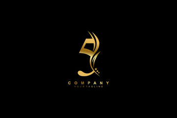 Luxury gold number 5 design with beautiful feathers and leaves. premium number 5 monogram logo. Suitable for anniversary logos, birthdays, anniversaries, businesses, beauty logos, company logos, etc