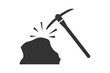 Coal and pickaxe  icon. Mining vector ilustration.