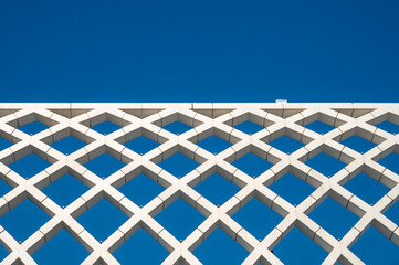 Wall Mural - pattern of blue and white fence