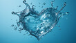 heart shape formed of water