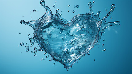 Wall Mural - heart shape formed of water