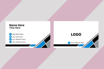business card design template, clean professional business card template, visiting card. flat design