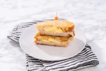 Wall Mural - Provolone and Apple Grilled Cheese Sandwich