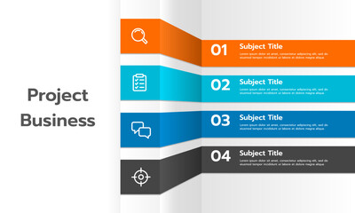 Infographic 4 labels to success with space for the title. Business presentation. Vector illustration.