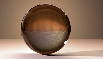 Poster - crystal brown ball Beautiful view design background ai generative