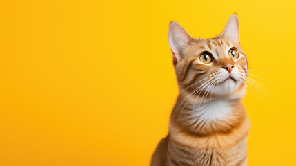 Poster - Cat isolated on yellow background