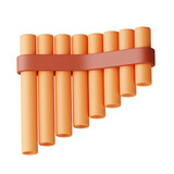Pan flute 3d rendering icon for website or app or game Fun and simple Pan flute