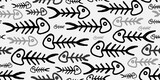 Fototapeta Desenie - Stylized fish skeletons. Texture illustration. Vector seamless pattern