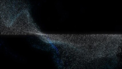 Wall Mural - abstract waves of fast sparkling particles on a dark background. blizzard. 3d render. 4k.