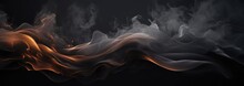 Abstract Smoke Background Wallpaper In Black And Orange, In The Style