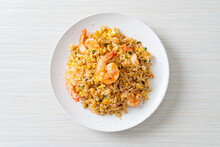 Fried Shrimps Fried Rice On Plate