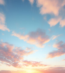 Sky at sunset, sky at sunrise, clouds, orange clouds cirrus clouds, cumulus clouds, sky gradient, sky background at dusk, twilight, nightfall, pink sky, pink clouds, sun, environment, background