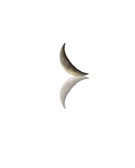 Wall Mural - crescent moon with reflection transparent background 7-12-2023