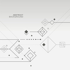 Poster - Abstract modern geometric background. Squares and dots and lines design. Vector simple illustration